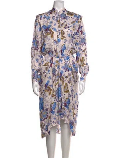 Pre-owned Isabel Marant Floral Print Midi Length Dress In Purple