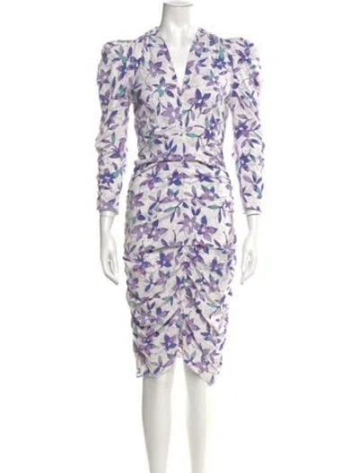 Pre-owned Isabel Marant Floral Print Midi Length Dress W/ Tags In Purple