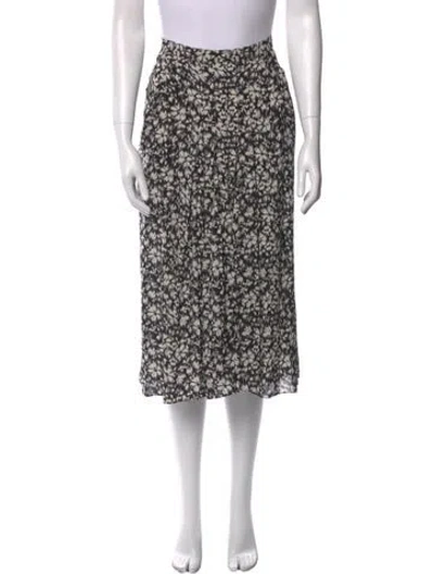 Pre-owned Isabel Marant Floral Print Midi Length Skirt In Black