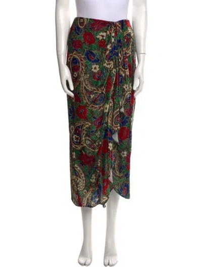 Pre-owned Isabel Marant Floral Print Midi Length Skirt In Black