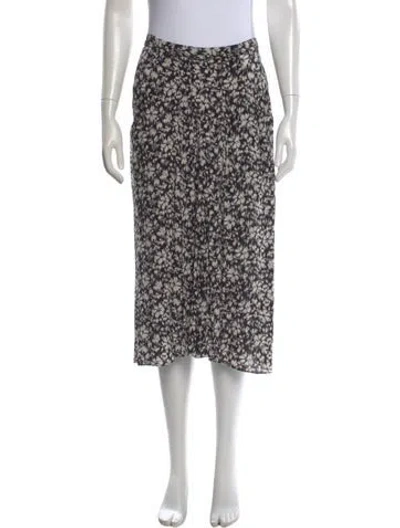 Pre-owned Isabel Marant Floral Print Midi Length Skirt In Black