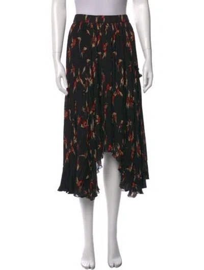 Pre-owned Isabel Marant Floral Print Midi Length Skirt In Black