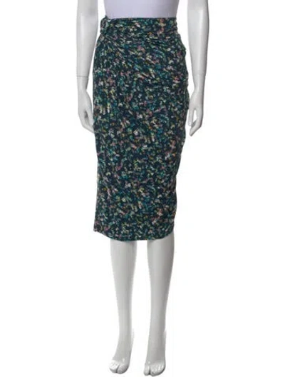 Pre-owned Isabel Marant Floral Print Midi Length Skirt In Blue