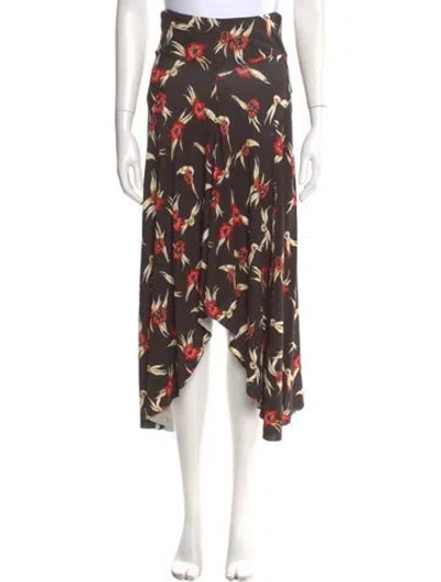 Pre-owned Isabel Marant Floral Print Midi Length Skirt In Brown
