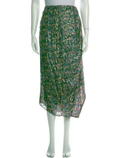 Pre-owned Isabel Marant Floral Print Midi Length Skirt In Green