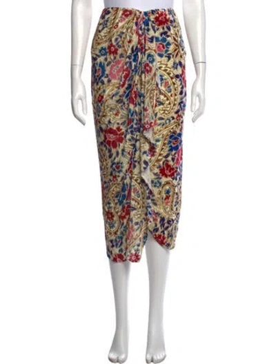 Pre-owned Isabel Marant Floral Print Midi Length Skirt In Neutrals