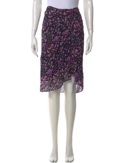 Pre-owned Isabel Marant Floral Print Midi Length Skirt In Purple