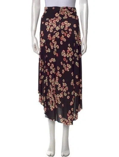 Pre-owned Isabel Marant Floral Print Midi Length Skirt W/ Tags In Purple