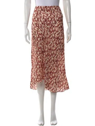 Pre-owned Isabel Marant Floral Print Midi Length Skirt In White