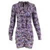 Isabel Marant Sandrine Tie-neck Printed Silk-blend Crepe Mini Dress In Multi