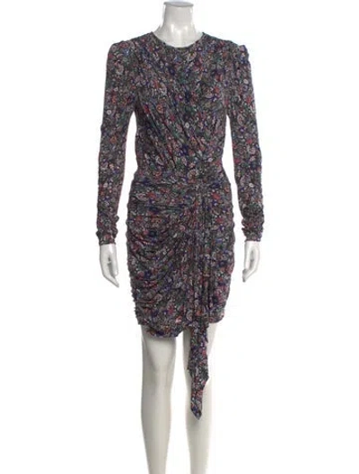 Pre-owned Isabel Marant Floral Print Mini Dress In Black