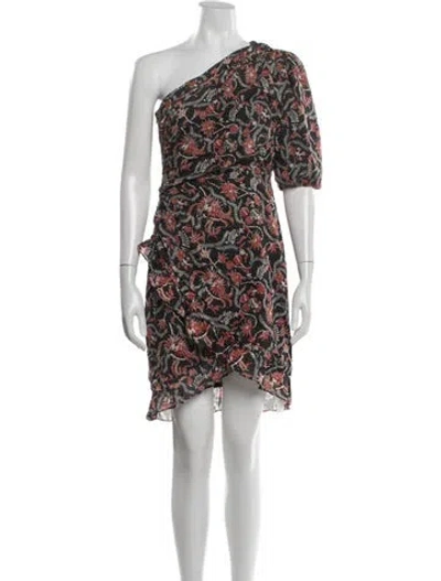 Pre-owned Isabel Marant Floral Print Mini Dress In Black/red