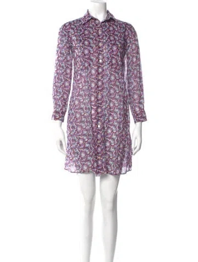 Pre-owned Isabel Marant Floral Print Mini Dress In Blue