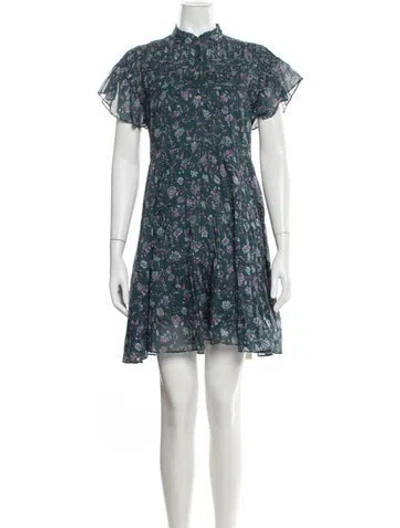 Pre-owned Isabel Marant Floral Print Mini Dress In Blue
