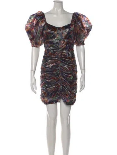 Pre-owned Isabel Marant Floral Print Mini Dress In Blue