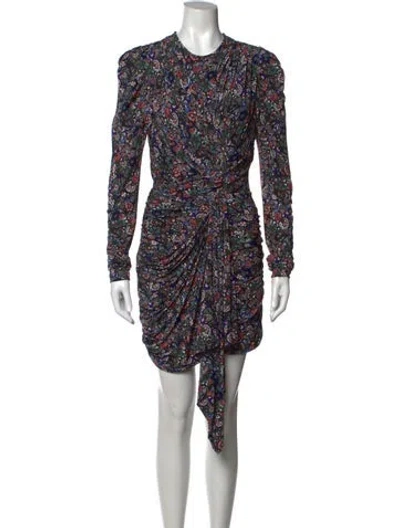Pre-owned Isabel Marant Floral Print Mini Dress In Blue