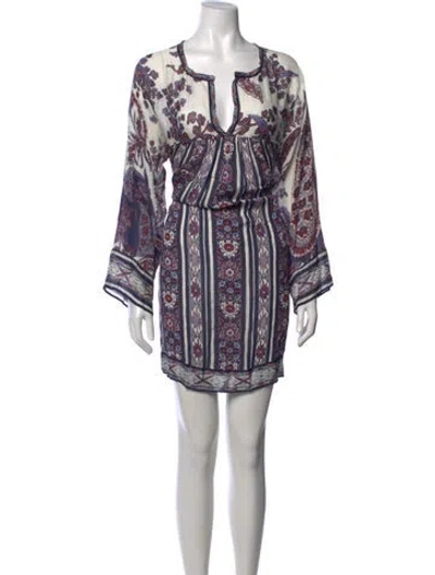 Pre-owned Isabel Marant Floral Print Mini Dress In Blue