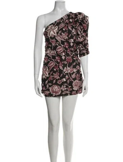 Pre-owned Isabel Marant Floral Print Mini Dress In Brown