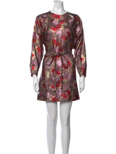 Pre-owned Isabel Marant Floral Print Mini Dress In Burgundy