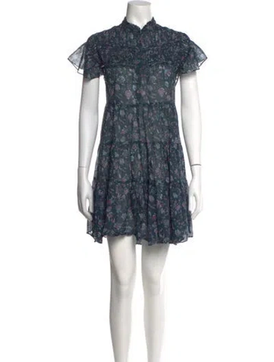 Pre-owned Isabel Marant Floral Print Mini Dress In Green