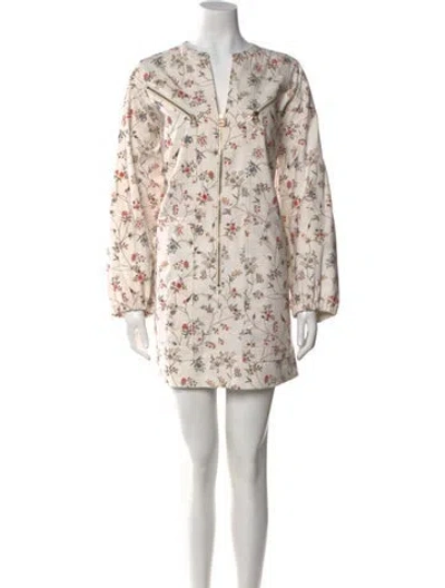 Pre-owned Isabel Marant Floral Print Mini Dress In Neutral