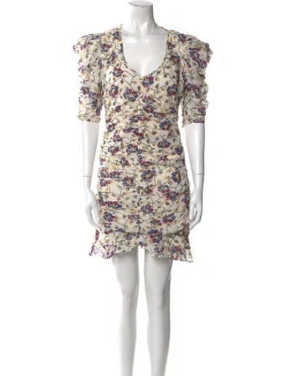 Pre-owned Isabel Marant Floral Print Mini Dress In Neutral