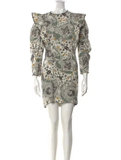 Pre-owned Isabel Marant Floral Print Mini Dress In Neutral