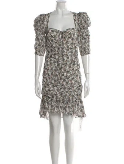 Pre-owned Isabel Marant Floral Print Mini Dress In Neutral