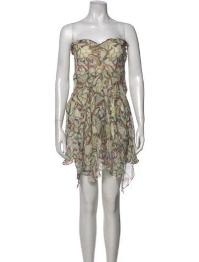 Pre-owned Isabel Marant Floral Print Mini Dress In Neutral