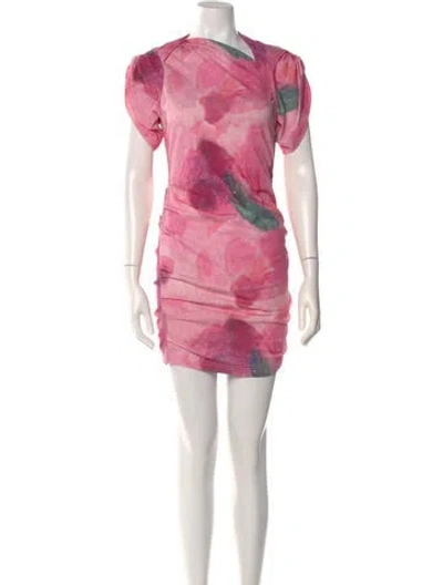 Pre-owned Isabel Marant Floral Print Mini Dress In Pink