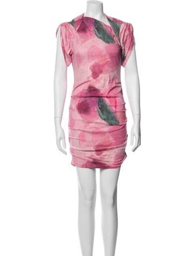 Pre-owned Isabel Marant Floral Print Mini Dress In Pink