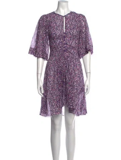 Pre-owned Isabel Marant Floral Print Mini Dress In Purple