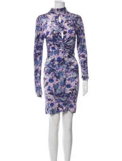 Pre-owned Isabel Marant Floral Print Mini Dress In Purple