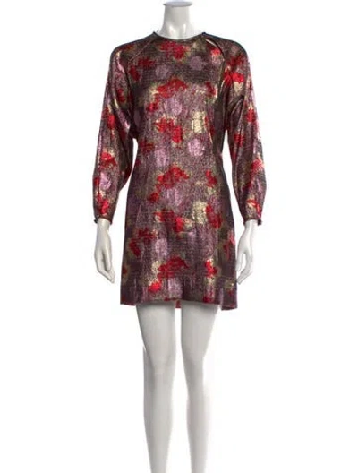 Pre-owned Isabel Marant Floral Print Mini Dress In Purple/red