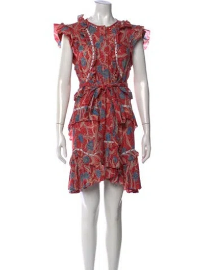 Pre-owned Isabel Marant Floral Print Mini Dress In Red