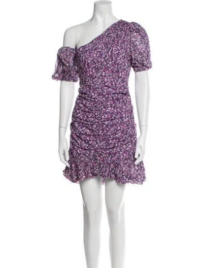 Pre-owned Isabel Marant Floral Print Mini Dress W/ Tags In Purple
