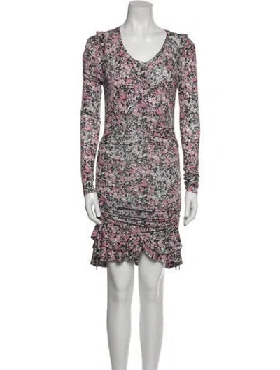 Pre-owned Isabel Marant Floral Print Mini Dress In White