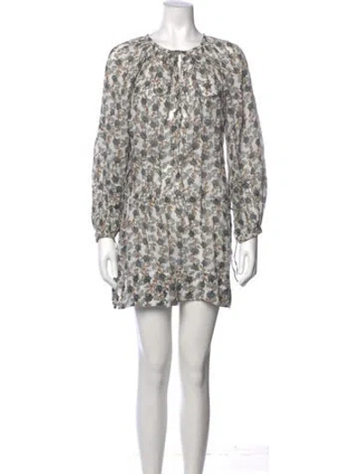 Pre-owned Isabel Marant Floral Print Mini Dress In White