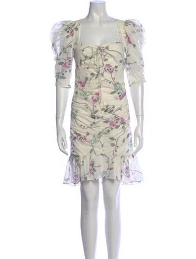 Pre-owned Isabel Marant Floral Print Mini Dress In White