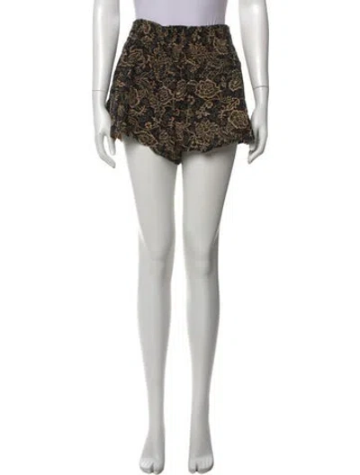 Pre-owned Isabel Marant Floral Print Mini Shorts In Black