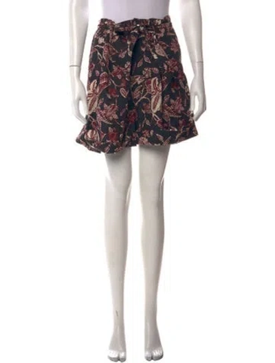 Pre-owned Isabel Marant Floral Print Mini Shorts In Brown