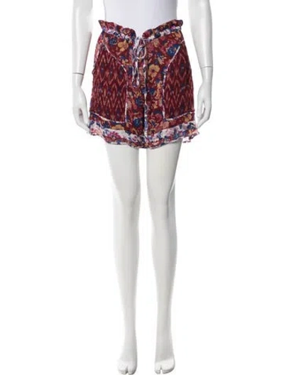 Pre-owned Isabel Marant Floral Print Mini Shorts In Red