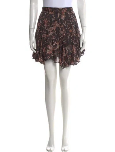 Pre-owned Isabel Marant Floral Print Mini Skirt In Black