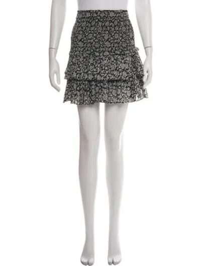 Pre-owned Isabel Marant Floral Print Mini Skirt In Black