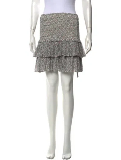 Pre-owned Isabel Marant Floral Print Mini Skirt In Black/white