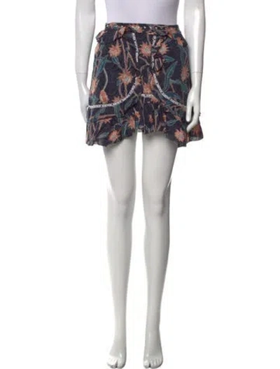Pre-owned Isabel Marant Floral Print Mini Skirt In Blue