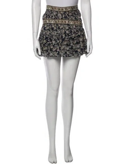 Pre-owned Isabel Marant Floral Print Mini Skirt In Blue