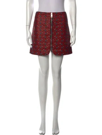 Pre-owned Isabel Marant Floral Print Mini Skirt In Metallic/red