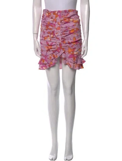 Pre-owned Isabel Marant Floral Print Mini Skirt In Pink
