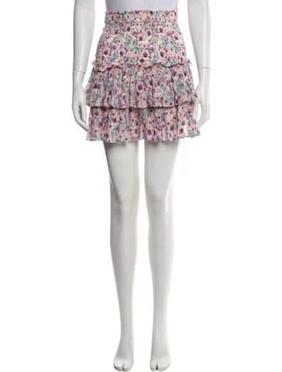 Pre-owned Isabel Marant Floral Print Mini Skirt In Pink